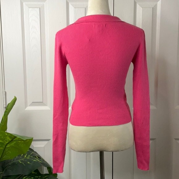Sincerly Jules - Vibrant Pink Ribbed Cardigan Size XS - Picture 5 of 9